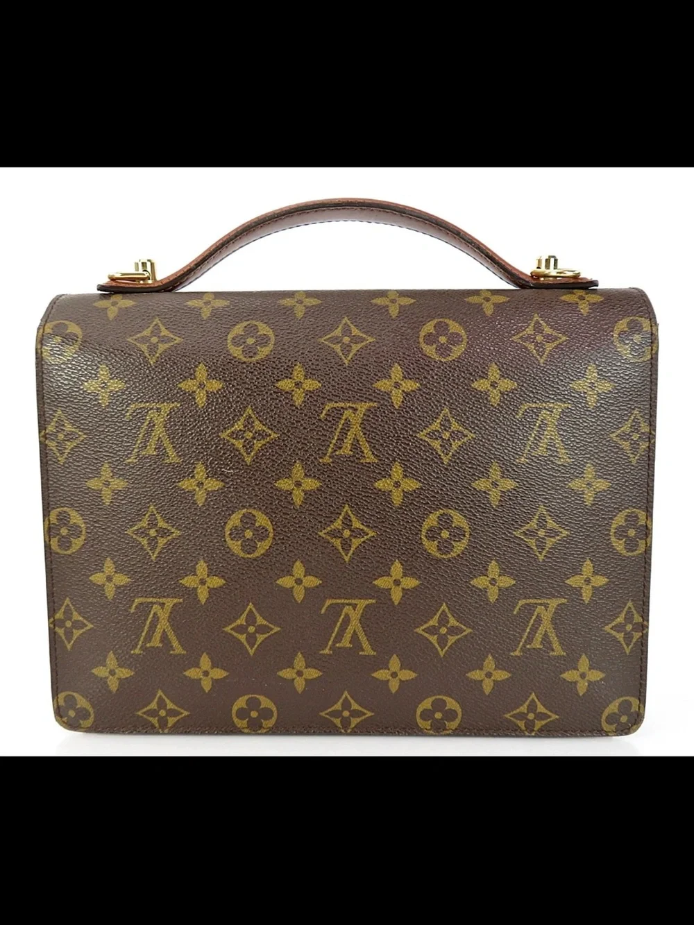 Louis Vuitton Monogram Top Handle Satchel in Brown and Tan